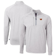 Washington Commanders Cutter & Buck Big & Tall Adapt Eco Knit Quarter-Zip Pullover Top - Heather Gray - NFL
