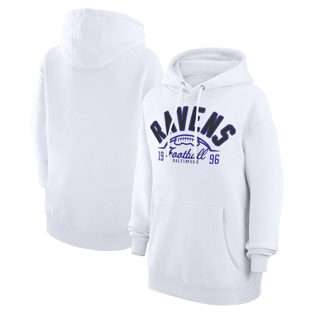 Baltimore Ravens Starter Unisex Half Ball Team Fleece Pullover Hoodie - White - NFL