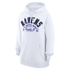 Baltimore Ravens Starter Unisex Half Ball Team Fleece Pullover Hoodie - White - NFL