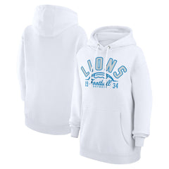 Detroit Lions Starter Unisex Half Ball Team Fleece Pullover Hoodie - White - NFL