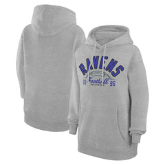 Baltimore Ravens Starter Unisex Half Ball Team Fleece Pullover Hoodie - Heather Gray - NFL