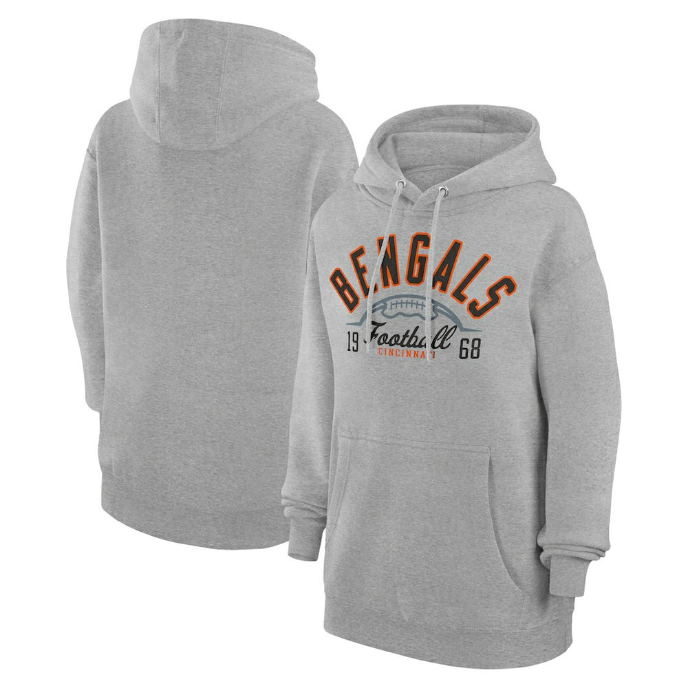 Cincinnati Bengals Starter Unisex Half Ball Team Fleece Pullover Hoodie - Heather Gray - NFL