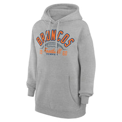 Denver Broncos Starter Unisex Half Ball Team Fleece Pullover Hoodie - Heather Gray - NFL