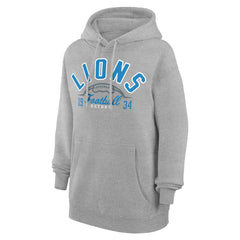 Detroit Lions Starter Unisex Half Ball Team Fleece Pullover Hoodie - Heather Gray - NFL