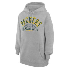 Green Bay Packers Starter Unisex Half Ball Team Fleece Pullover Hoodie - Heather Gray - NFL
