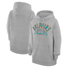 Miami Dolphins Starter Unisex Half Ball Team Fleece Pullover Hoodie - Heather Gray - NFL