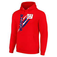 New York Giants Starter Unisex Color Scratch Fleece Pullover Hoodie - Red - NFL