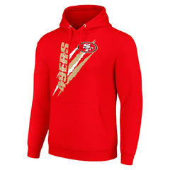 San Francisco 49ers Starter Unisex Color Scratch Fleece Pullover Hoodie - Scarlet - NFL
