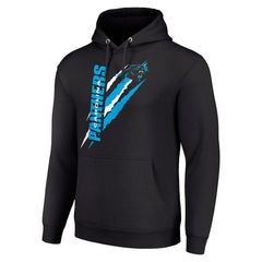 Carolina Panthers Starter Unisex Color Scratch Fleece Pullover Hoodie - Black - NFL