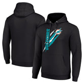 Miami Dolphins Starter Unisex Color Scratch Fleece Pullover Hoodie - Black - NFL