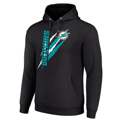 Miami Dolphins Starter Unisex Color Scratch Fleece Pullover Hoodie - Black - NFL
