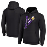 Minnesota Vikings Starter Unisex Color Scratch Fleece Pullover Hoodie - Black - NFL