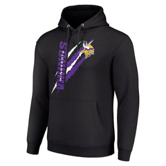 Minnesota Vikings Starter Unisex Color Scratch Fleece Pullover Hoodie - Black - NFL
