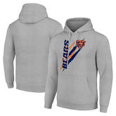 Chicago Bears Starter Unisex Color Scratch Fleece Pullover Hoodie - Heather Gray - NFL