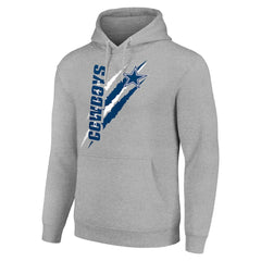 Dallas Cowboys Starter Unisex Color Scratch Fleece Pullover Hoodie - Heather Gray - NFL