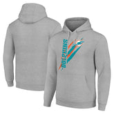 Miami Dolphins Starter Unisex Color Scratch Fleece Pullover Hoodie - Heather Gray - NFL
