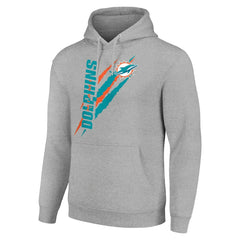 Miami Dolphins Starter Unisex Color Scratch Fleece Pullover Hoodie - Heather Gray - NFL