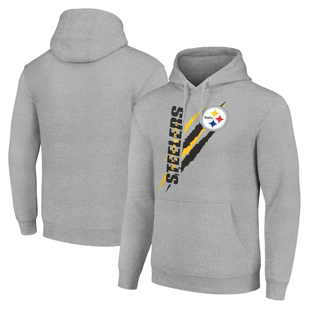 Pittsburgh Steelers Starter Unisex Color Scratch Fleece Pullover Hoodie - Heather Gray - NFL