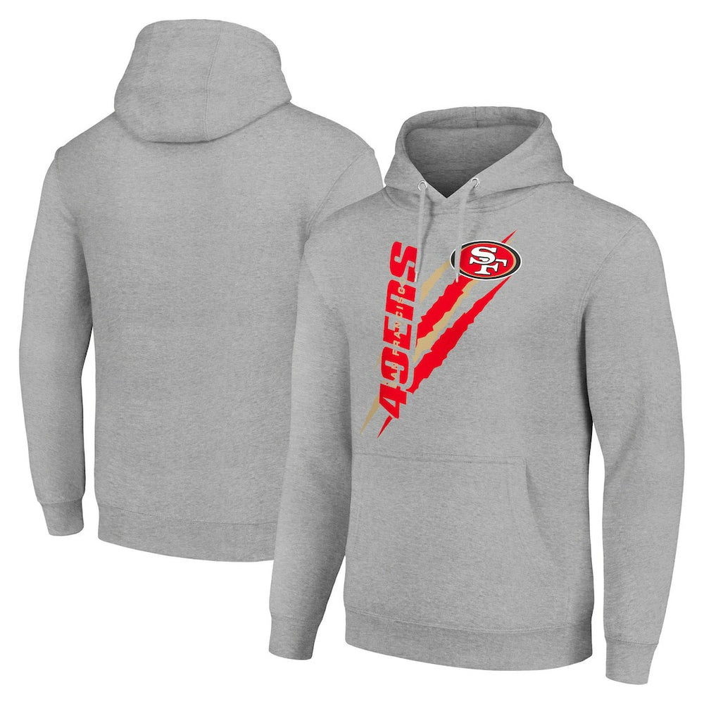 San Francisco 49ers Starter Unisex Color Scratch Fleece Pullover Hoodie - Heather Gray - NFL