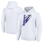 Baltimore Ravens Starter Unisex Color Scratch Fleece Pullover Hoodie - White - NFL