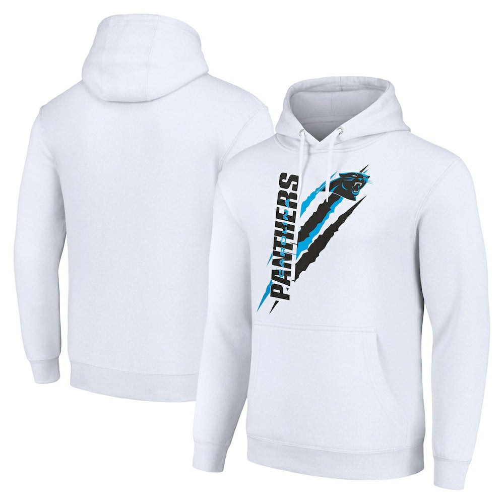 Carolina Panthers Starter Unisex Color Scratch Fleece Pullover Hoodie - White - NFL