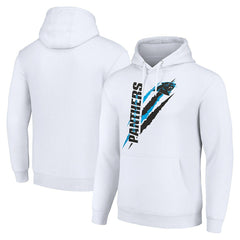 Carolina Panthers Starter Unisex Color Scratch Fleece Pullover Hoodie - White - NFL