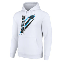 Carolina Panthers Starter Unisex Color Scratch Fleece Pullover Hoodie - White - NFL