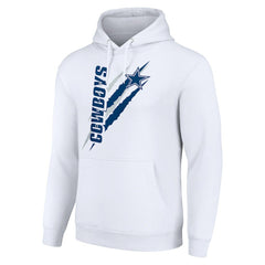 Dallas Cowboys Starter Unisex Color Scratch Fleece Pullover Hoodie - White - NFL