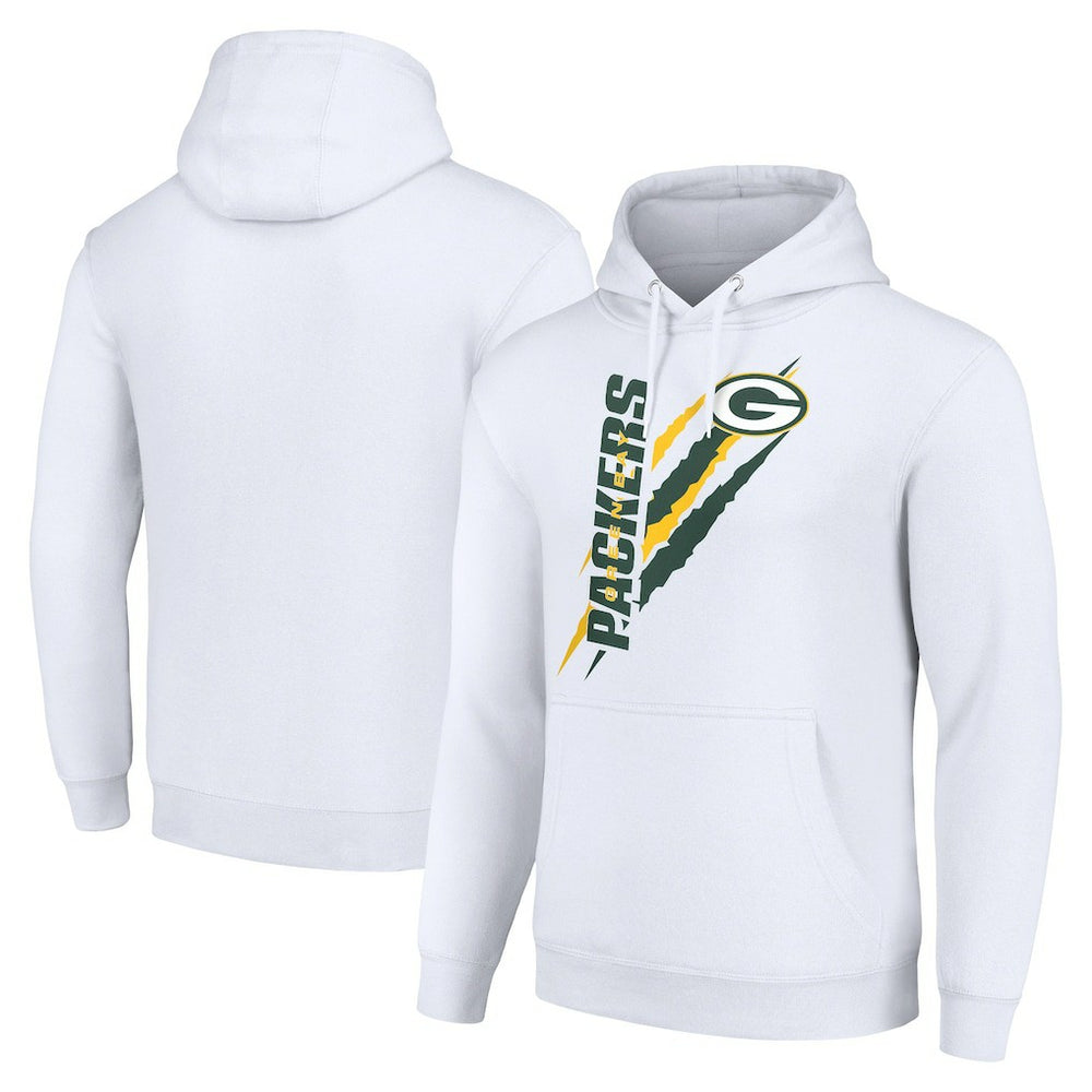 Green Bay Packers Starter Unisex Color Scratch Fleece Pullover Hoodie - White - NFL