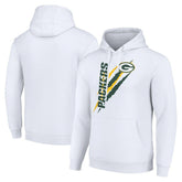 Green Bay Packers Starter Unisex Color Scratch Fleece Pullover Hoodie - White - NFL