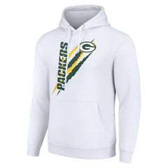 Green Bay Packers Starter Unisex Color Scratch Fleece Pullover Hoodie - White - NFL