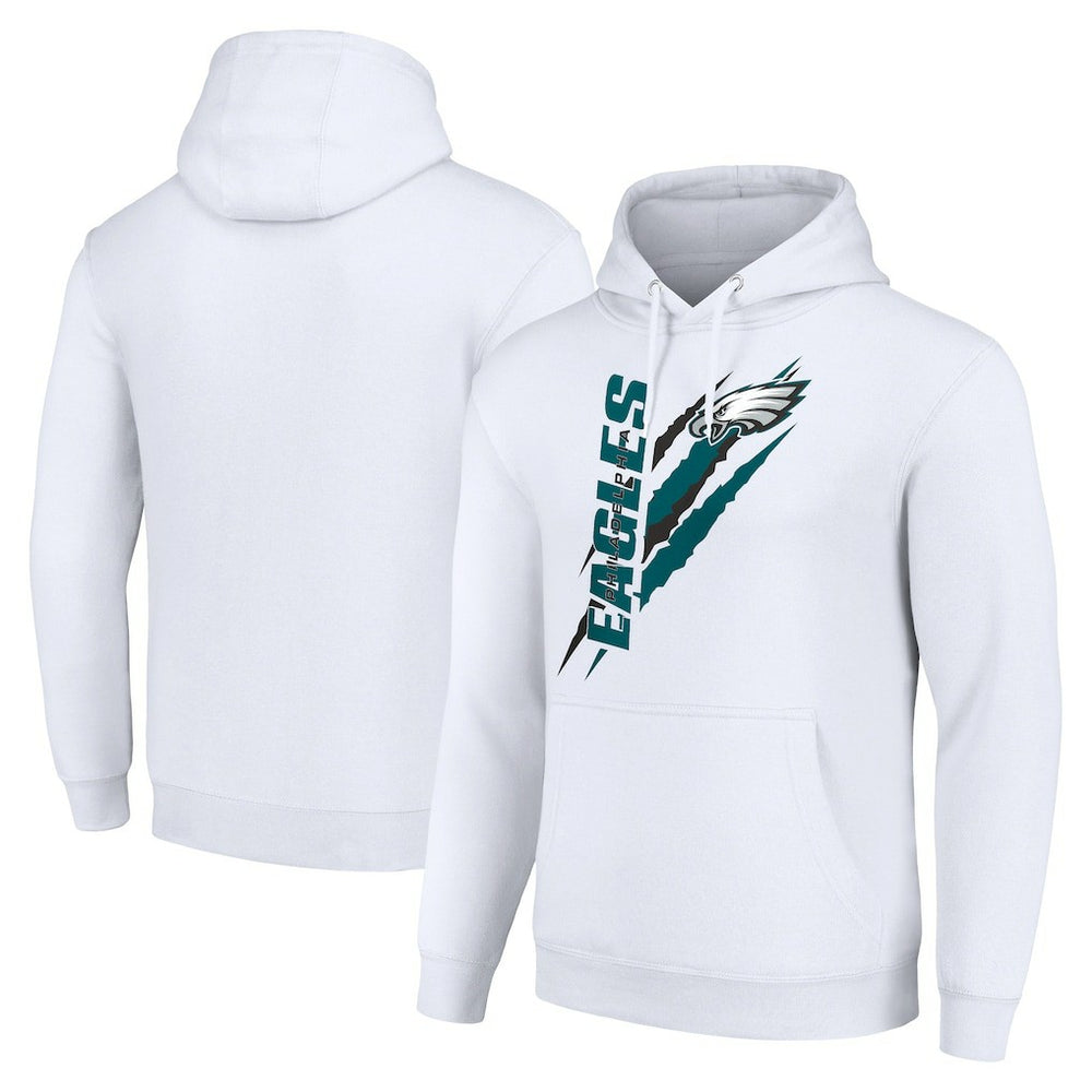 Philadelphia Eagles Starter Unisex Color Scratch Fleece Pullover Hoodie - White - NFL