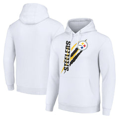 Pittsburgh Steelers Starter Unisex Color Scratch Fleece Pullover Hoodie - White - NFL