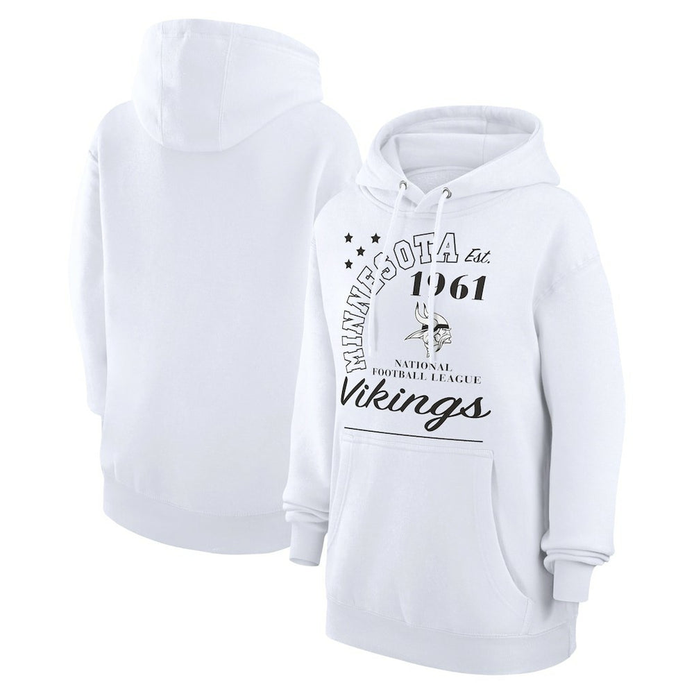 Minnesota Vikings Starter Unisex Arch Team Fleece Pullover Hoodie - White - NFL