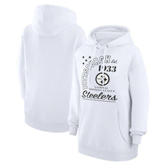 Pittsburgh Steelers Starter Unisex Arch Team Fleece Pullover Hoodie - White - NFL