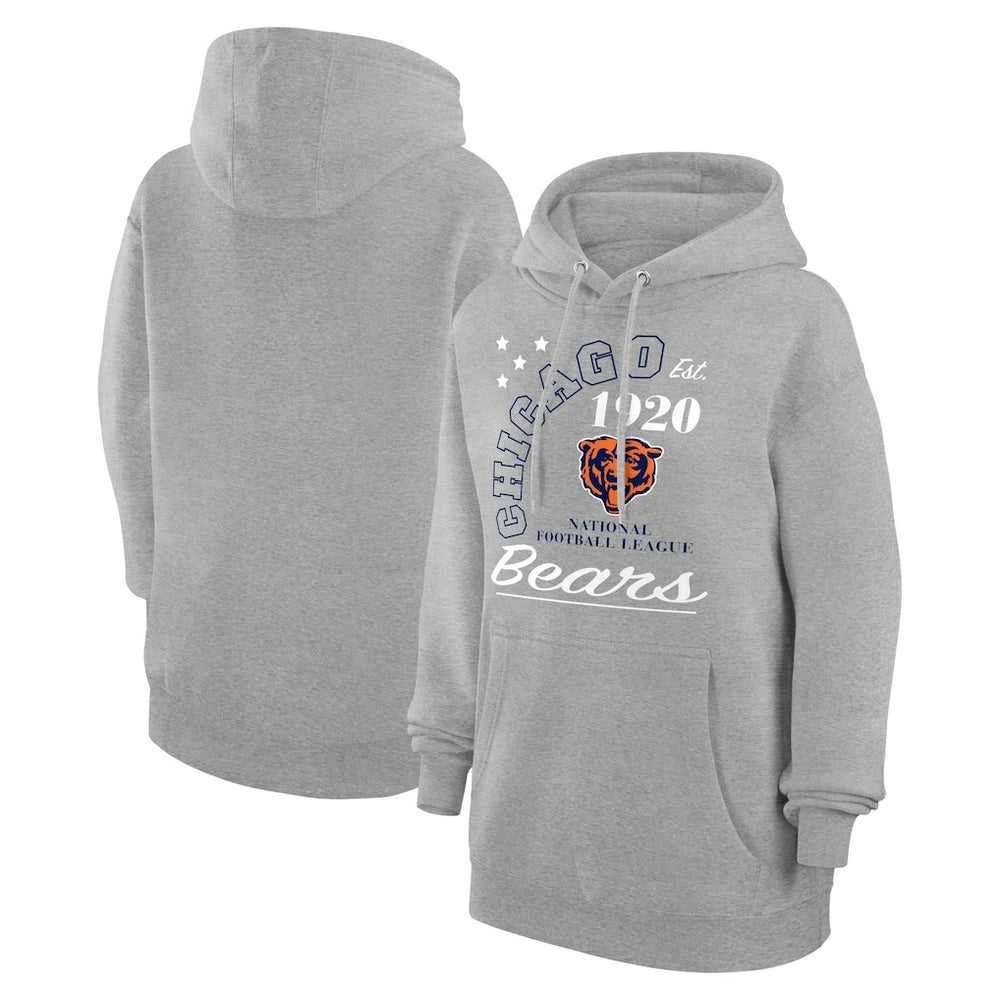 Chicago Bears Starter Unisex Arch Team Fleece Pullover Hoodie - Heather Gray - NFL