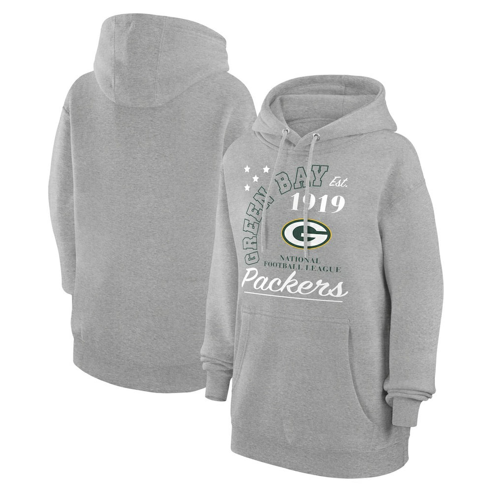 Green Bay Packers Starter Unisex Arch Team Fleece Pullover Hoodie - Heather Gray - NFL
