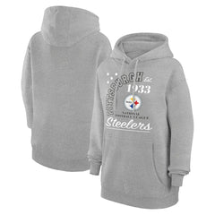 Pittsburgh Steelers Starter Unisex Arch Team Fleece Pullover Hoodie - Heather Gray - NFL