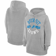 Detroit Lions G-III 4Her by Carl Banks Women's City Graphic Team Fleece Pullover Hoodie - Heather Gray - NFL