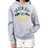 Green Bay Packers G-III 4Her by Carl Banks Women's City Graphic Team Fleece Pullover Hoodie - Heather Gray - NFL