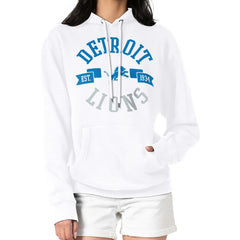 Detroit Lions G-III 4Her by Carl Banks Women's City Graphic Team Fleece Pullover Hoodie - White - NFL