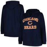 Chicago Bears Women's Plus Size Heart and Soul V-Neck Pullover Hoodie - Navy - Fanatics
