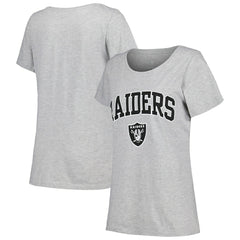 Las Vegas Raiders Women's Plus Size Arch Over Logo T-Shirt - Heather Gray - Fanatics
