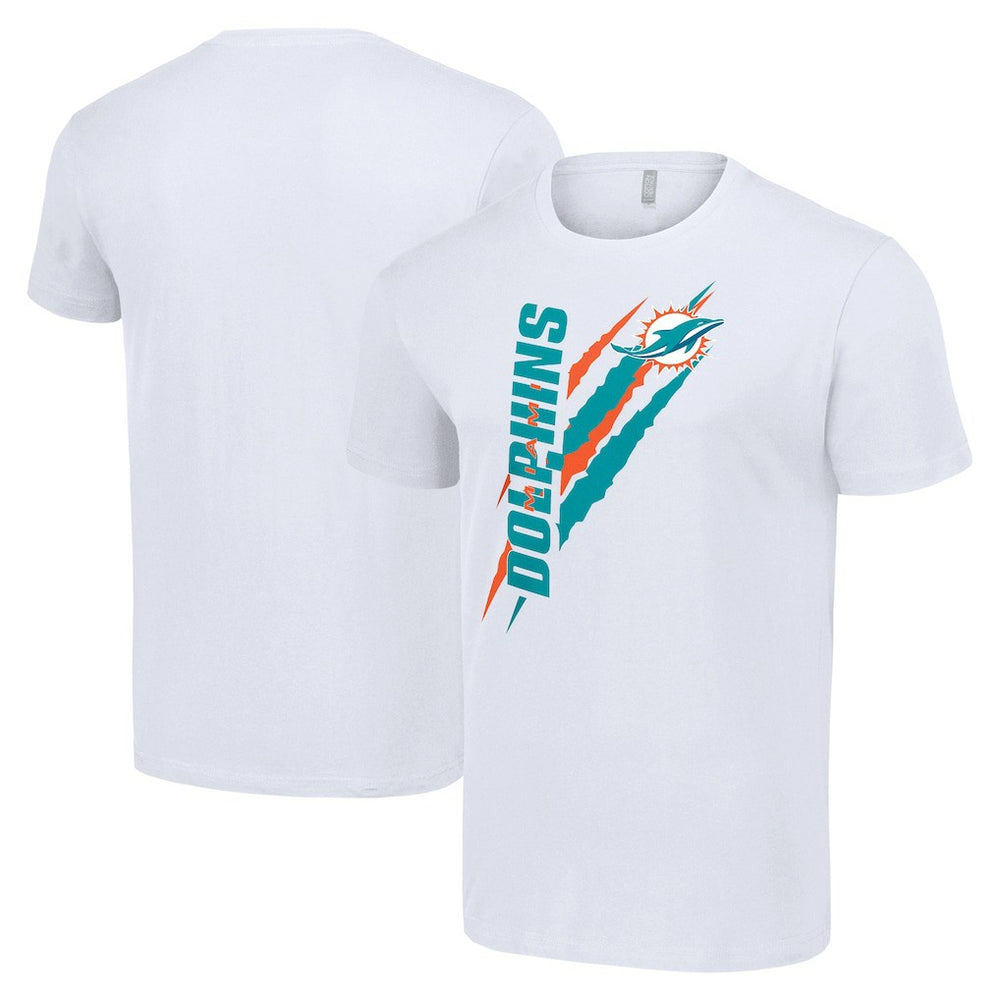 Miami Dolphins Starter Color Scratch T-Shirt - White - NFL