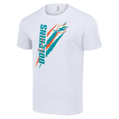 Miami Dolphins Starter Color Scratch T-Shirt - White - NFL