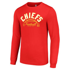 Kansas City Chiefs Starter Half Ball Team Long Sleeve T-Shirt - Red - NFL