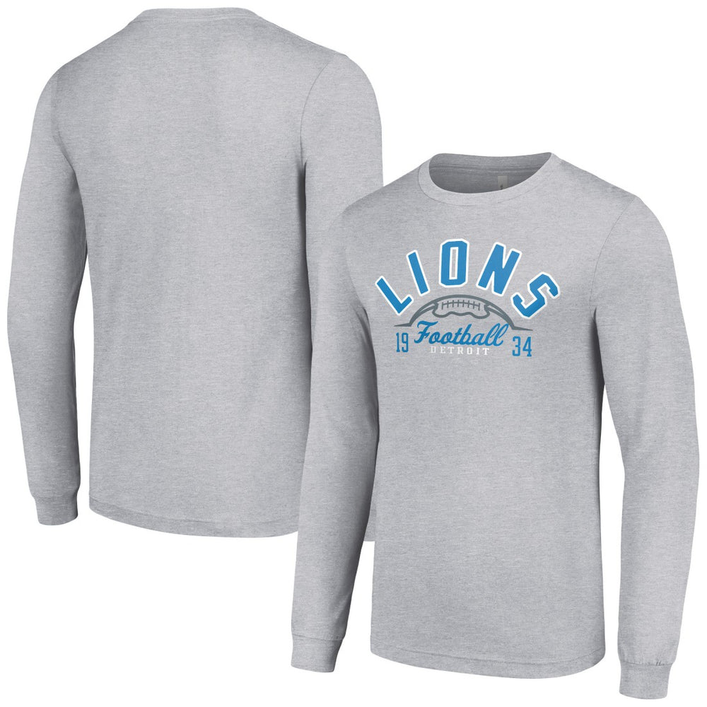 Detroit Lions Starter Half Ball Team Long Sleeve T-Shirt - Heather Gray - NFL