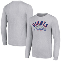 New York Giants Starter Half Ball Team Long Sleeve T-Shirt - Heather Gray - NFL