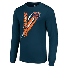 Chicago Bears Starter Color Scratch Long Sleeve T-Shirt - Navy - NFL