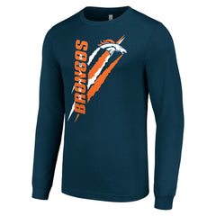 Denver Broncos Starter Color Scratch Long Sleeve T-Shirt - Navy - NFL